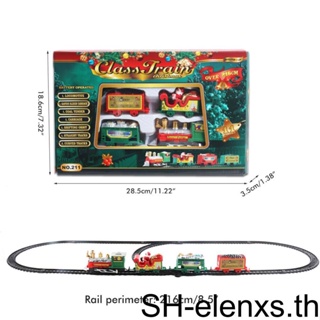 Elen รถไฟไฟฟ้า รูปซานตาคลอส ใช้แบตเตอรี่ ของเล่น ของตกแต่งต้นคริสต์มาส สําหรับเด็ก