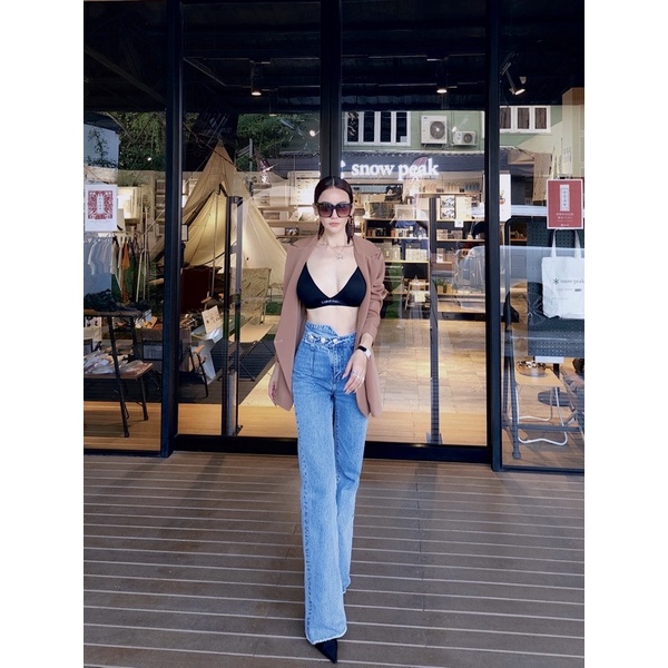 ภาพหน้าปกสินค้าMOTTOM - KIMPTON JEANS คิมป์ตัน กางเกงยีนส์ผู้หญิงทรงเอวสูงขากระบอก