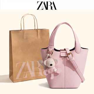 Zara กระเป๋าสะพายไหล่ สะพายข้าง หนังนิ่ม ทรงบักเก็ต พรีเมี่ยม แฟชั่นฤดูใบไม้ร่วง และฤดูหนาว สําหรับสตรี 2022