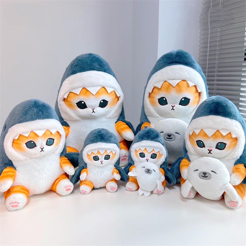 หมอนตุ๊กตา-รูปแมวฉลามน่ารัก-เหมาะกับของขวัญ-ของเล่นสําหรับเด็ก