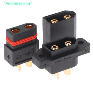 Amongspring&gt; ใหม่ ตัวเชื่อมต่อกระสุน ชุบทอง ปลั๊กตัวผู้ และตัวเมีย XT60W-M XT60W-F XT60EW-M