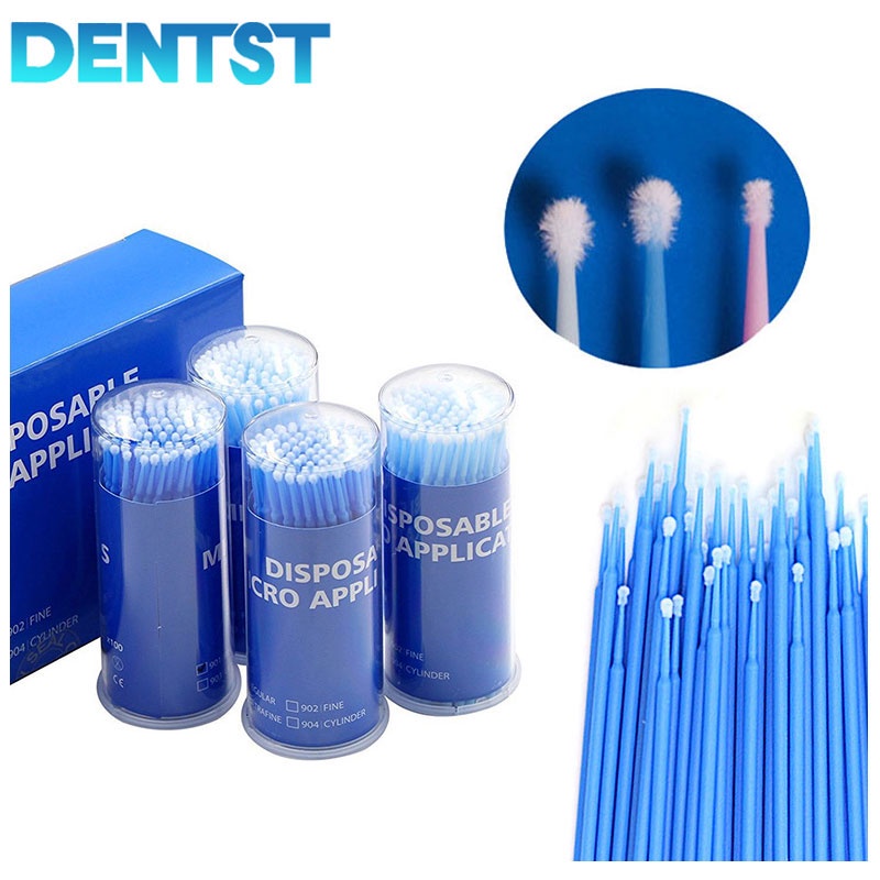 100Pcs Dental Disposable Micro Applicator Brush Sticks Adhesive ...