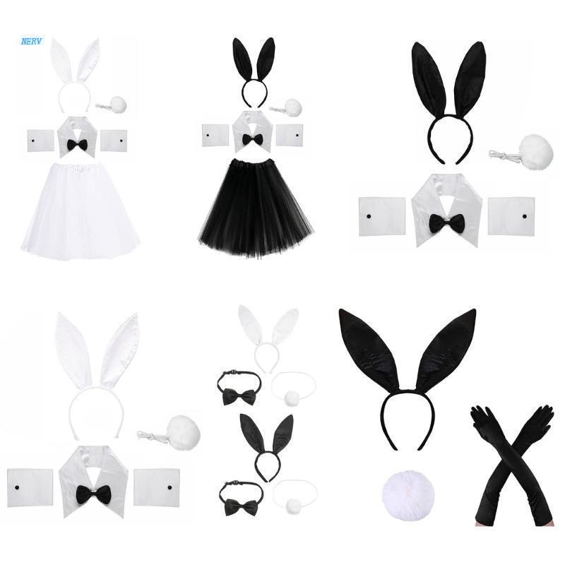 NERV Rabbit Headband Costume Easter Bunny Costume Set Headband Tail ...