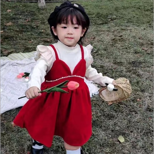เดรสสายเดี่ยวเด็กผู้หญิง-ชุดเดรสกระโปรง-สไตล์เกาหลี-แฟชั่นฤดูใบไม้ร่วง-และฤดูหนาว-สําหรับเด็กผู้หญิง-2023
