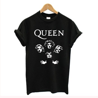 Rock Band Queen เสื้อยืดผู้หญิงพิมพ์ฤดูร้อนสีดำเสื้อยืดกราฟิก Tees ผู้หญิง Vintage Streetwear 90S Harajuku Tshirt หญิง