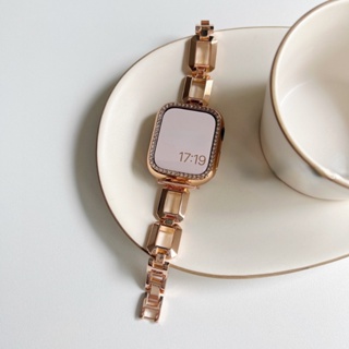 สายนาฬิกาข้อมือโลหะ ทรงสี่เหลี่ยม แบบเปลี่ยน สําหรับ Apple Watch Series Ultra SE 8 7 6 5 4 3 2 49 38 40 41 42 44 45 มม.