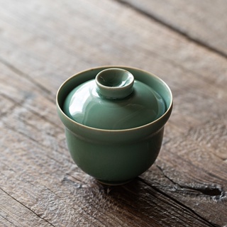 Yue Kiln Celadon ชุดถ้วยชาเซรามิค ชามชา ไม่ร้อนมือ สําหรับครัวเรือน [A009]