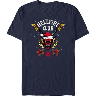Hellfire Club Christmas Logo Stranger Things T-Shirt เสื้อยืดแฟชั่น เสื้อยีด