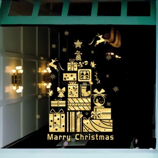 [wuxiang] สติกเกอร์ ลายต้นคริสต์มาส มีกาวในตัว สําหรับติดตกแต่งผนังบ้าน กระจก หน้าต่าง ห้องนั่งเล่น ห้องนอน