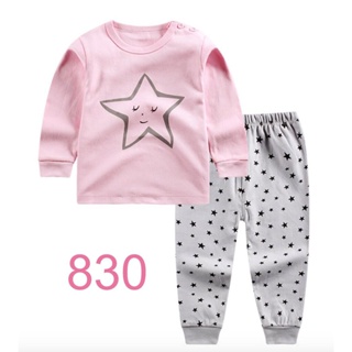 L-PJG-830 ชุดนอนเด็กผู้หญิง สีชมพู ลายดาว 🚒 พร้อมส่ง ด่วนๆ จาก กทม 🚒