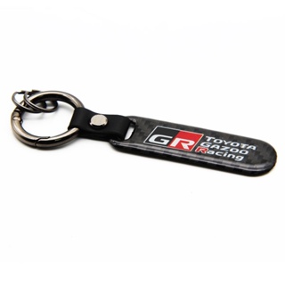 พวงกุญแจรถยนต์ คาร์บอนไฟเบอร์ สําหรับ Toyota GR Sport Gazoo Racing C-HR RAV4 Mirai
