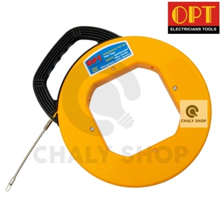 "OPT" BW0515 ฟิชเทปหุ้ม ฟิชเทปพร้อมตลับ (FISH TAPE) ลวดนำสายไฟ ความยาว 15 เมตร