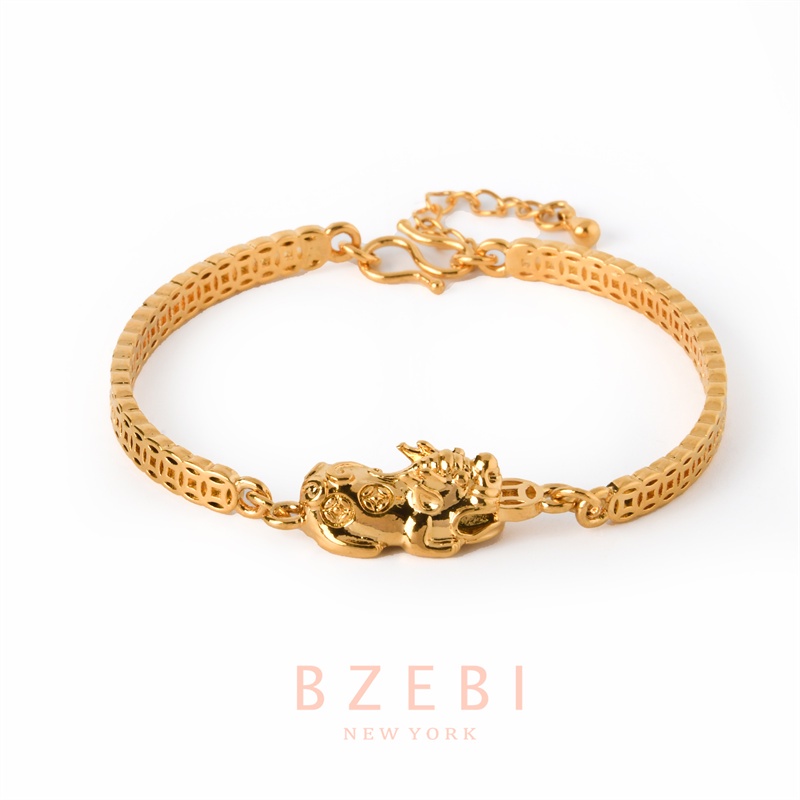 bzebi-กําไลปี่เซียะ-สร้อยข้อมือ-ข้อมือทอง-กําไลข้อมือทอง-ทองคํา-ทอง-แฟชั่น-สร้อยข้อมือทองแท้-ครึ่งสลึง-ทองคำ-กำไลนำโชค-18k-สําหรับผู้หญิง-400b