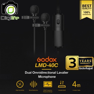 Godox Microphone LMD-40C Dual Omnidirectional Lavalier ( Camera &amp; Smartphone ) - ประกันศูนย์ Godox Thailand 3ปี