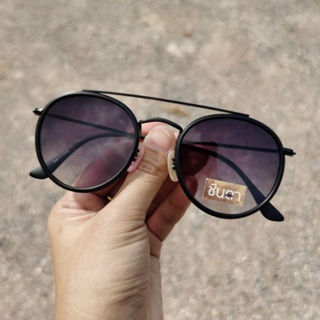 กรอบแว่นตา แว่นวินเทจ แว่นตา Handmade ชินตา รุ่น Sa Ti Gadient (สติ) ทรงกลมมน มีบาร์ วัสดุคุณภาพดี กรอบสีดำ