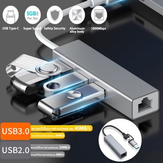 3in1 Vention อุปกรณ์เชื่อมต่อ อะแดปเตอร์สายแลน USB to Ethernet Adapter USB 3.0 Hub 1000Mbs USB Gigabit Network