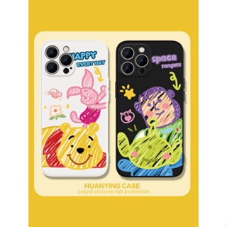 Graffiti Pooh เคสไอโฟน iPhone 8 Plus case X Xr Xs Max Se 2020 cover เคส iPhone 13 12 pro max 7 Plus 11 14 pro max