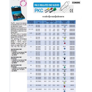 "CEMBRE" PA6.6 INSULATED END SLEEVES (หางปลาหุ้ม แบบหุ้มปลายสาย)  ***ราคาต่อแพ็ค*** (สามารถออกใบกำกับภาษีได้ค่ะ)