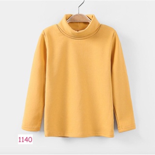 TLB-1140 เสื้อแขนยาวเด็กชาย sweater เสื้อยืดคอเต่า สีเหลือง