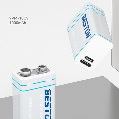 ถ่านชาร์จ-beston-9v-แบตเตอรี่ชาร์จ-9-โวลต์-1000-mah-usb-9v-rechargeable-lithium-battery-1-ก้อน-คุณภาพสูง-ราคาถูก