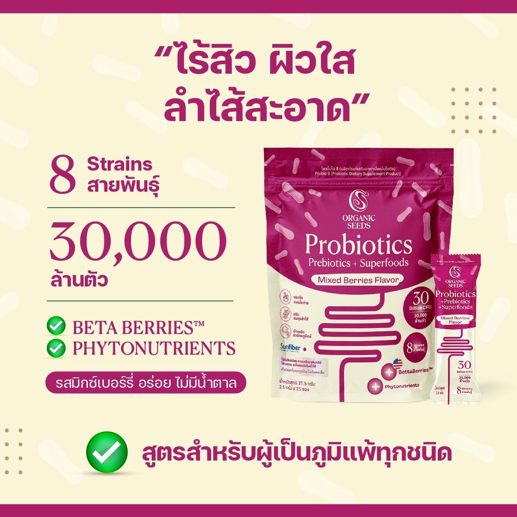 100-ซอง-probio-8-รสมิกซ์เบอร์รี่-อร่อย-ไม่ใส่แพคเกจ-probiotics-prebiotics-superfoods