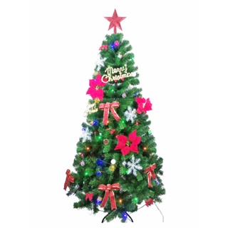 Tree O ชุดต้นคริสต์มาส พร้อมไฟตกแต่งและของประดับ รุ่นCT010 ขนาด90×90×180ซม. สีเขียว