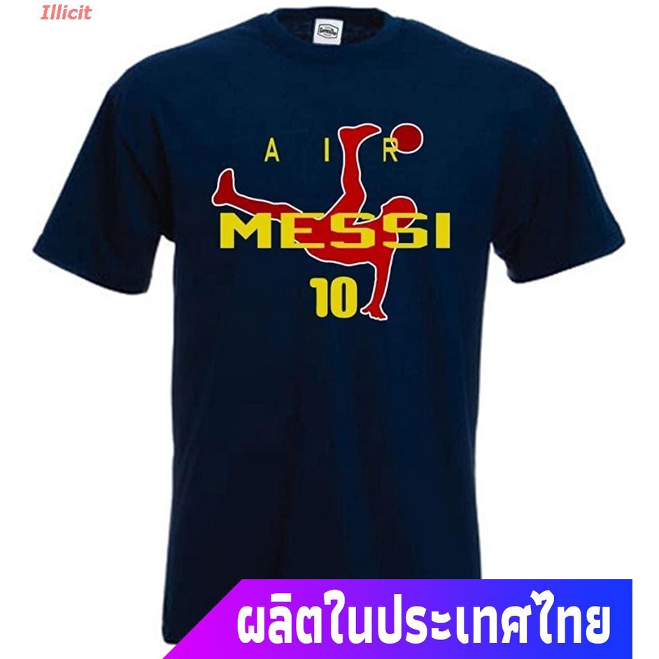 tee-เสื้อตราหานคู่-เสื้อยืดยอดนิยม-spain-soccer-club-leo-fans-air-messi-adult-t-shirt-sports-t-shirt