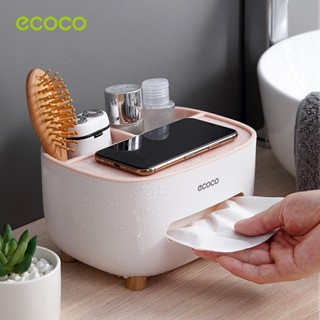 [พร้อมส่ง]Ecoco ที่ใส่ทิชชู่ มีที่วางโทรศัพท์ กล่องทิชชู่อเนกประสงค์ รุ่น E2009 มี 3 สี