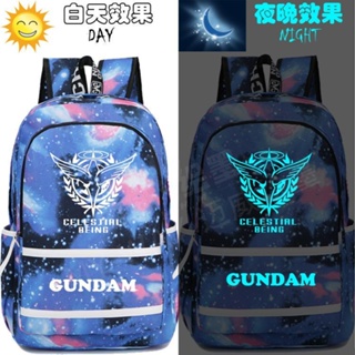 ♤ ஐ✽☏Mobile Suit Gundam Unicorn Anime Peripheral School Bag Canvas Computer Bag Male and Female Student Backpack Backpac