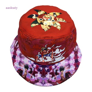 Aasleaty Spot หมวกบักเก็ต ป้องกันแดด พิมพ์ลายอนิเมะ One Piece เหมาะกับใส่กลางแจ้ง แฟชั่นชาวประมง สําหรับผู้ชาย และผู้หญิง