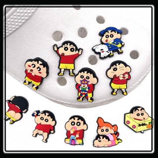 อุปกรณ์เสริมรองเท้า Crayon Shin-chan ตกแต่งรองเท้า Crocs ลายการ์ตูน ถอดออกได้ สําหรับเด็ก