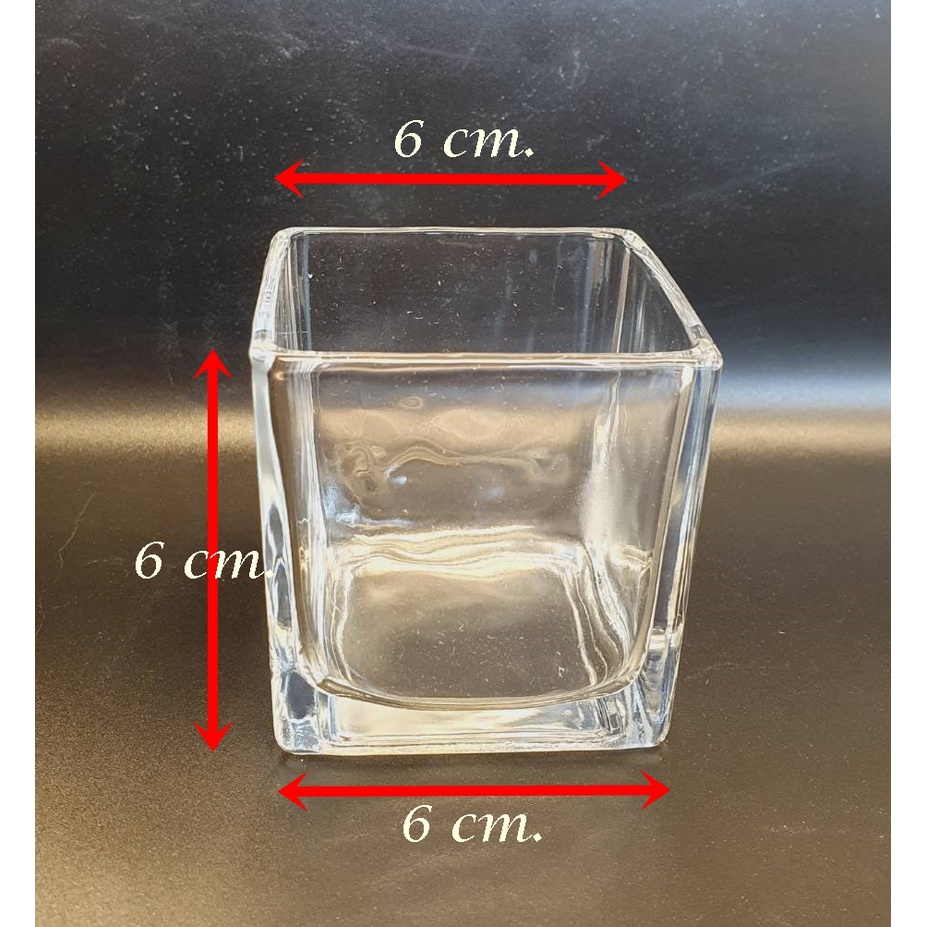 แก้วใสสี่เหลี่ยม-สำหรับเทเทียนหอม-เทียนเจล-แก้วเทียน-แก้วทีไลท์