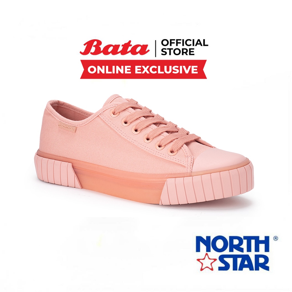 bata-บาจา-online-exclusive-ยี่ห้อ-north-star-รองเท้าผ้าใบ-รองเท้าลำลอง-แบบผูกเชือก-ผ้าใบแฟชั่น-sneakers-ใส่สบาย-สำหรับผู้หญิง-รุ่น-akito-สีชมพู-5205043