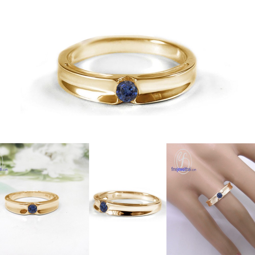 finejewelthai-แหวนไพลิน-ไพลิน-แหวนเงินแท้-แหวนพลอย-blue-sapphire-silver-ring-r1240bl-เลือกสีตัวเรือนได้