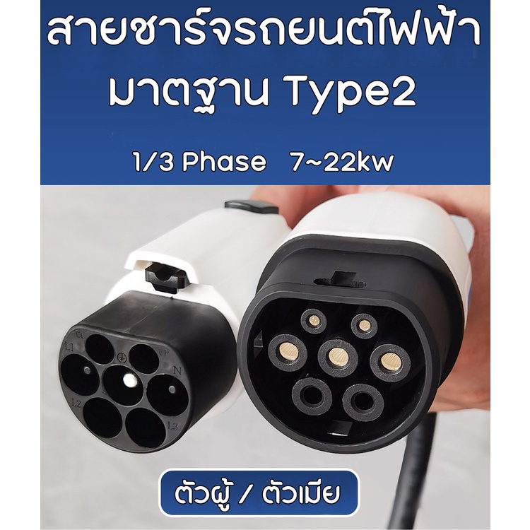 สายชาร์จ-type2-สําหรับรถยนต์ไฟฟ้า-32a-22kw-iec62196