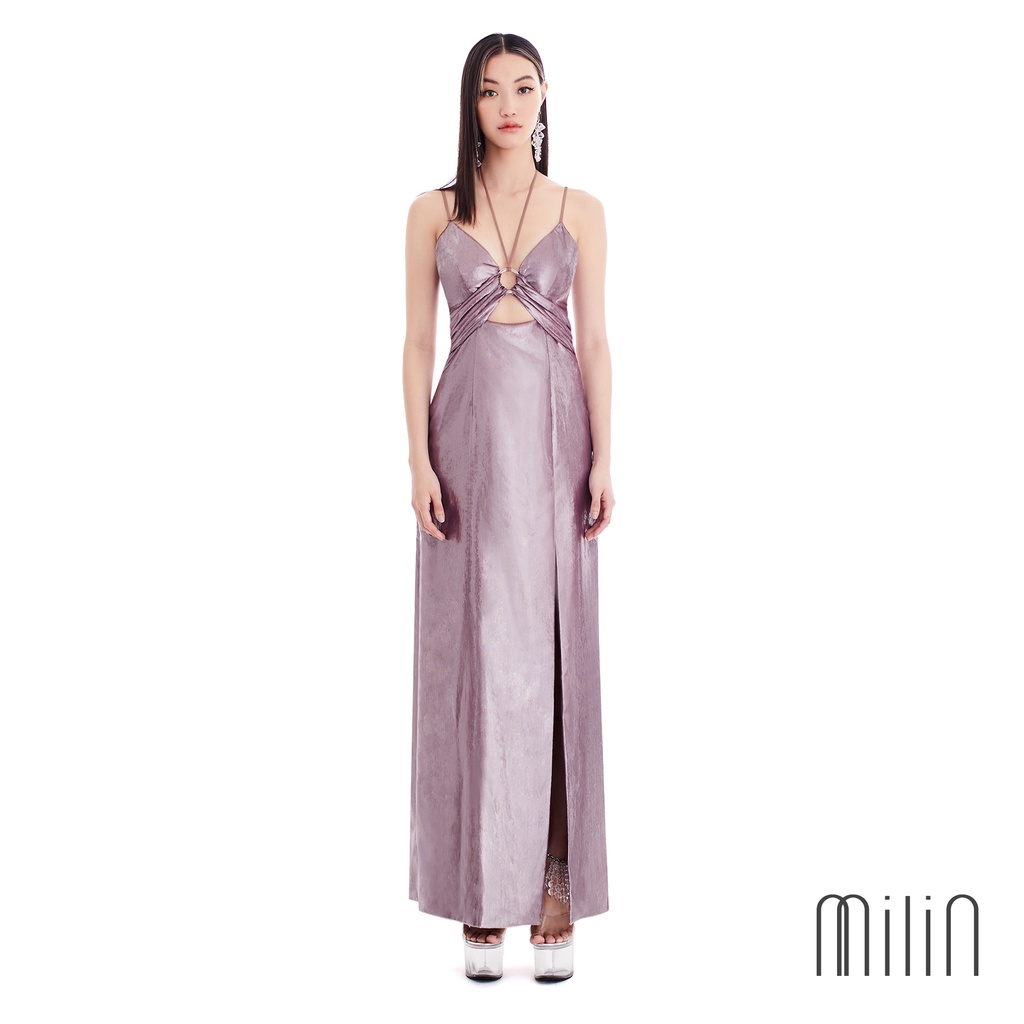 MIM AND BELL (wine red) Gabriella high neck maxi main image 1