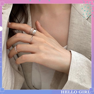 Jewelry ชุดแหวนแฟชั่น สไตล์ฮิปฮอป เรโทร สีทอง สีเงิน สําหรับผู้หญิง 7 ชิ้น