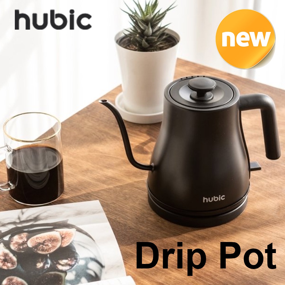 hubic-hb-1181db-coffee-drip-pot-tea-kettle-milk-foam-maker-800ml-black-korea