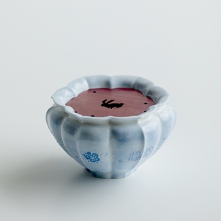 [A012] ชุดถ้วยชาเซรามิค ลายดอกไม้ สีฟ้า สไตล์สร้างสรรค์ สําหรับครัวเรือน