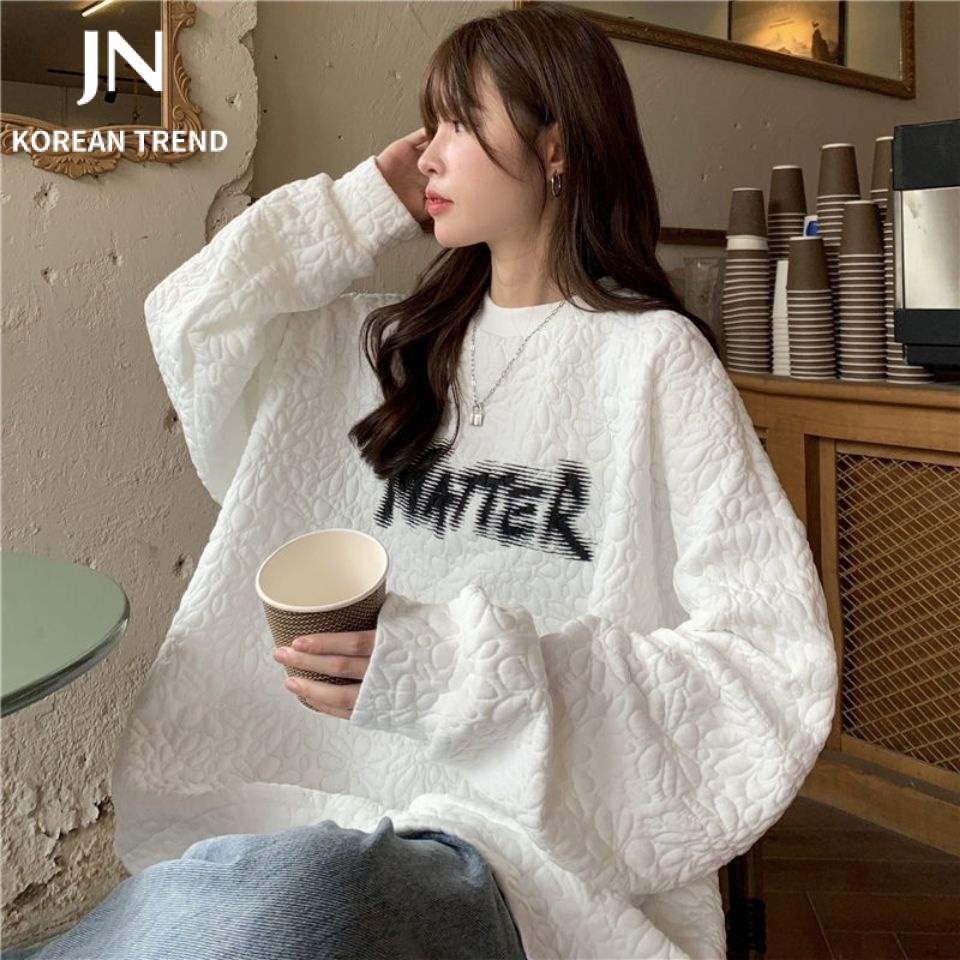 ภาพหน้าปกสินค้าJN Studio เสื้อกันหนาว เสื้อแขนยาว ทรงหลวม สไตล์เกาหลี สำหรับผู้หญิง 2022 ใหม่ JN220402