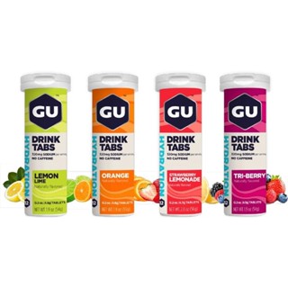 GU Hydration Drink Tabs with Electrolytes (12 pcs.) เม็ดฟู่เกลือแร่อัดเม็ดสำหรับผสมน้ำดื่ม