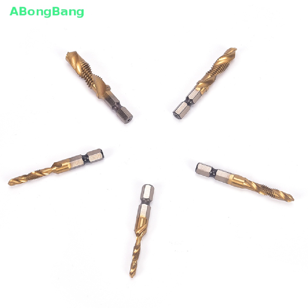 abongbang-m3-m10-ดอกสว่านเกลียว-ชุบไทเทเนียม-ก้านหกเหลี่ยม