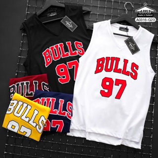 A0316 เสื้อกล้าม ผ้ากีฬา สกรีน BULLS 97