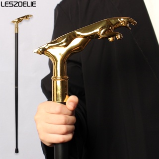 Luxury Gold Leopard Handle Walking Stick For Man Party Decorative Walking Cane Women Elegant Walking Sticks