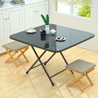 โต๊ะอาหาร โต๊ะไม้พับได้ โต๊ะอเนกประสงค์ โต๊ะพับ โต๊ะไม้พกพา ขนาด 60x60x60cm โต๊ะสี่เหลี่ยมเรียบง่ายโต๊ะรับประทานอาหารกล