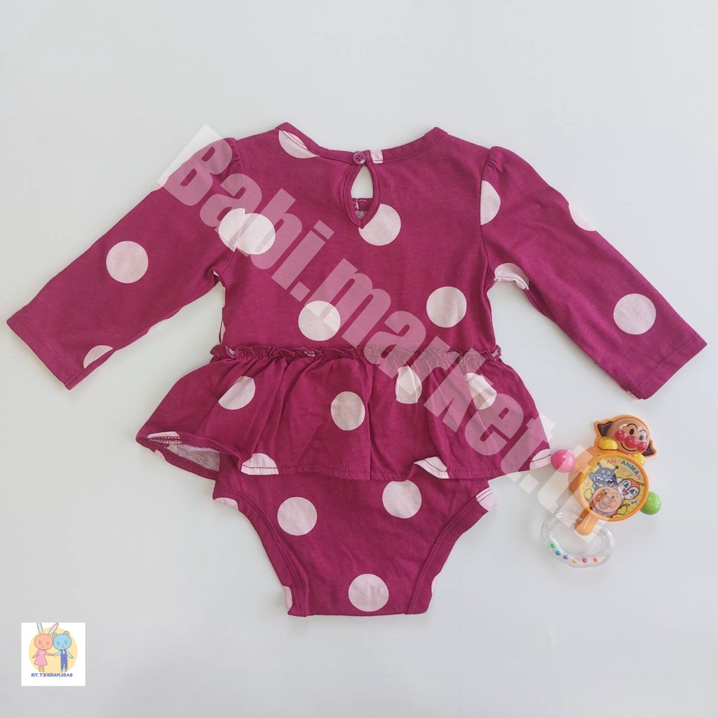บอดี้เดรส-แขนยาว-สีม่วง-ลายจุด-คาร์เตอร์-carters-ของใหม่