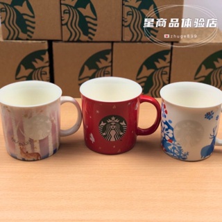 Starbucks Cup New Year Red Christmas Tree Elk Anniversary Mug ถ้วยคู่เดสก์ท็อป Double Insulated Cup