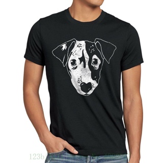 เสื้อยืดสุนัข Hund Haustier Tier Jack Russel Terrier Hundegesicht Gesicht Kopf Neu New Fashion For Men Short Sleeve 2022