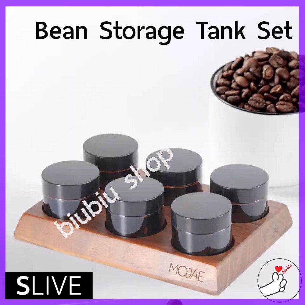 ใหม่! Coffee Bean storage testing set ที่เก็บเมล็ดกาแฟ [แท่นวางพร้อมขวด ...