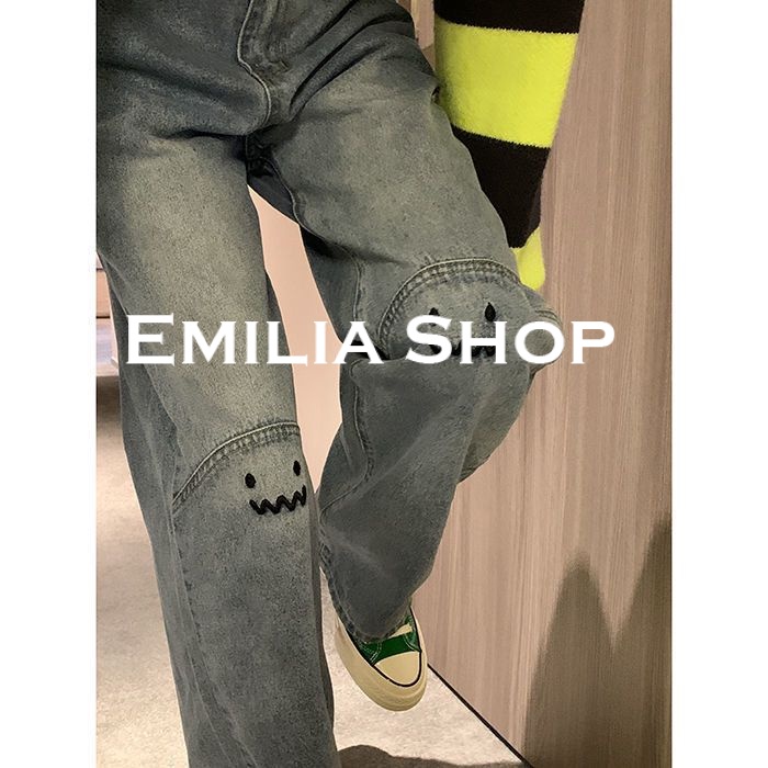 emilia-shop-กางเกงขายาว-กางเกงเอวสูง-กางเกงขายาวผู้หญิงสไตล์เกาหลี-2022-ใหม่-ทันสมัย-chic-unique-พิเศษ-es220340-36z230909